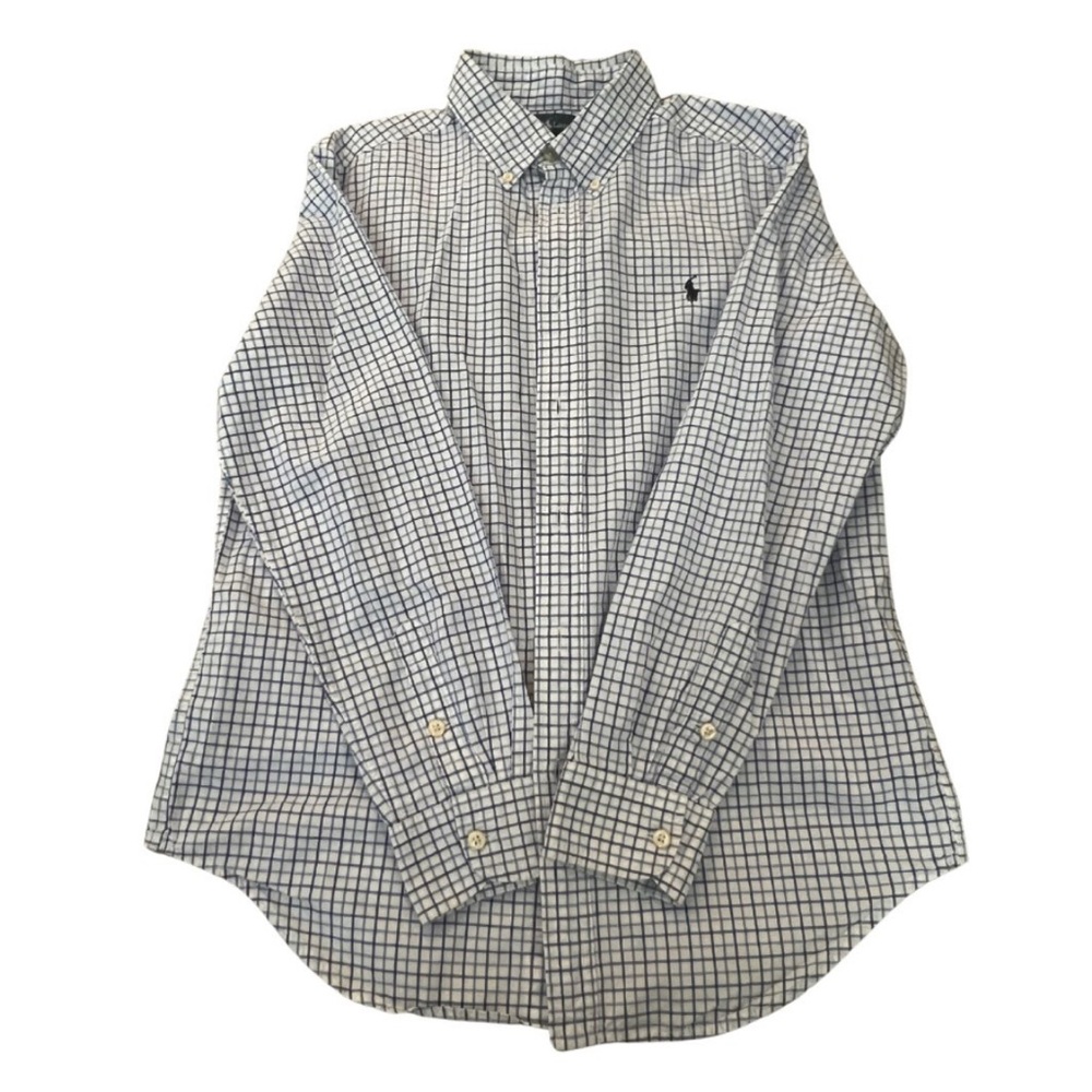 Ralph Lauren Boys Blue and White Casual Button Down Shirt